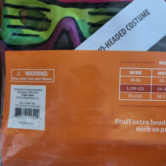 Halloween Costume Kids Stuffable Two Headed Skeleton Hyde And Eek Large 10-12 - Picture 3 of 9